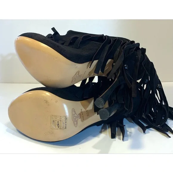 Vivienne Westwood Skyscraper Fringe Ankle Boots 39.5 Sz 8.5 - Picture 6 of 16